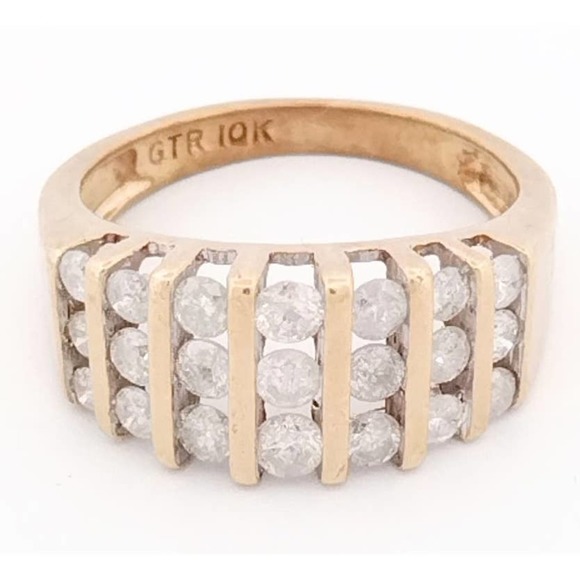 DIAMOND BAND REAL DIAMONDS 10K GOLD Size 6,7,8 - Picture 3 of 12